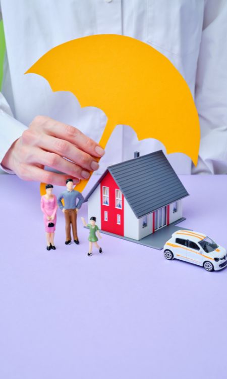 Investing and Insurance Home and Family Insurance Concept