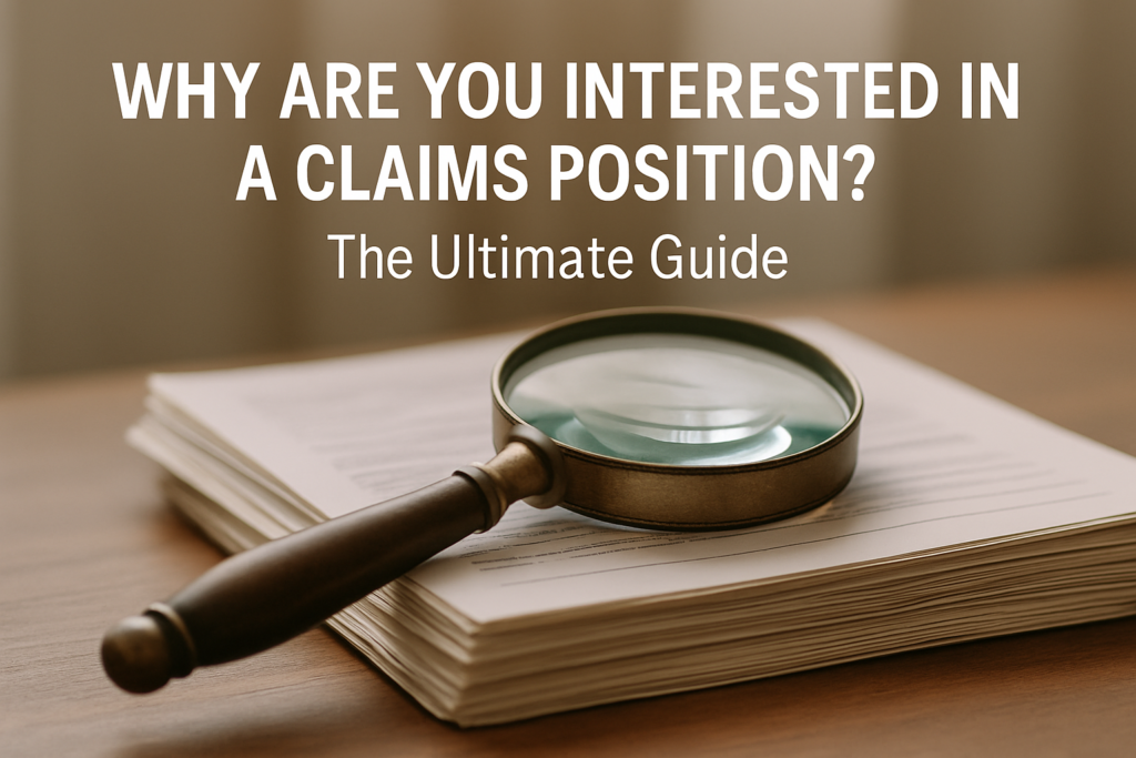 Why are you interested in a claims position? The Ultimate Guide