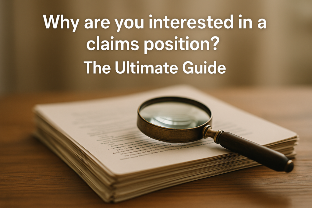 Why are you interested in a claims position? The Ultimate Guide